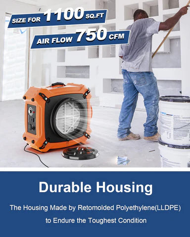 AlorAir® PureAiro HEPA Max 970 Professional 3-Stage Filtration Air Scrubber