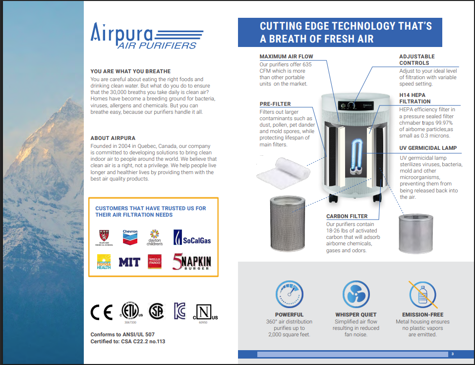 V700 - VOCs and Chemicals- Good for Wildfires Air Purifier